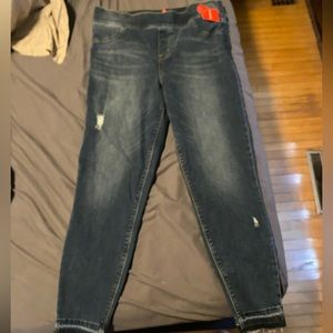 Spanx Distressed Ankle Skinny Jeans, Medium Wash BNWT